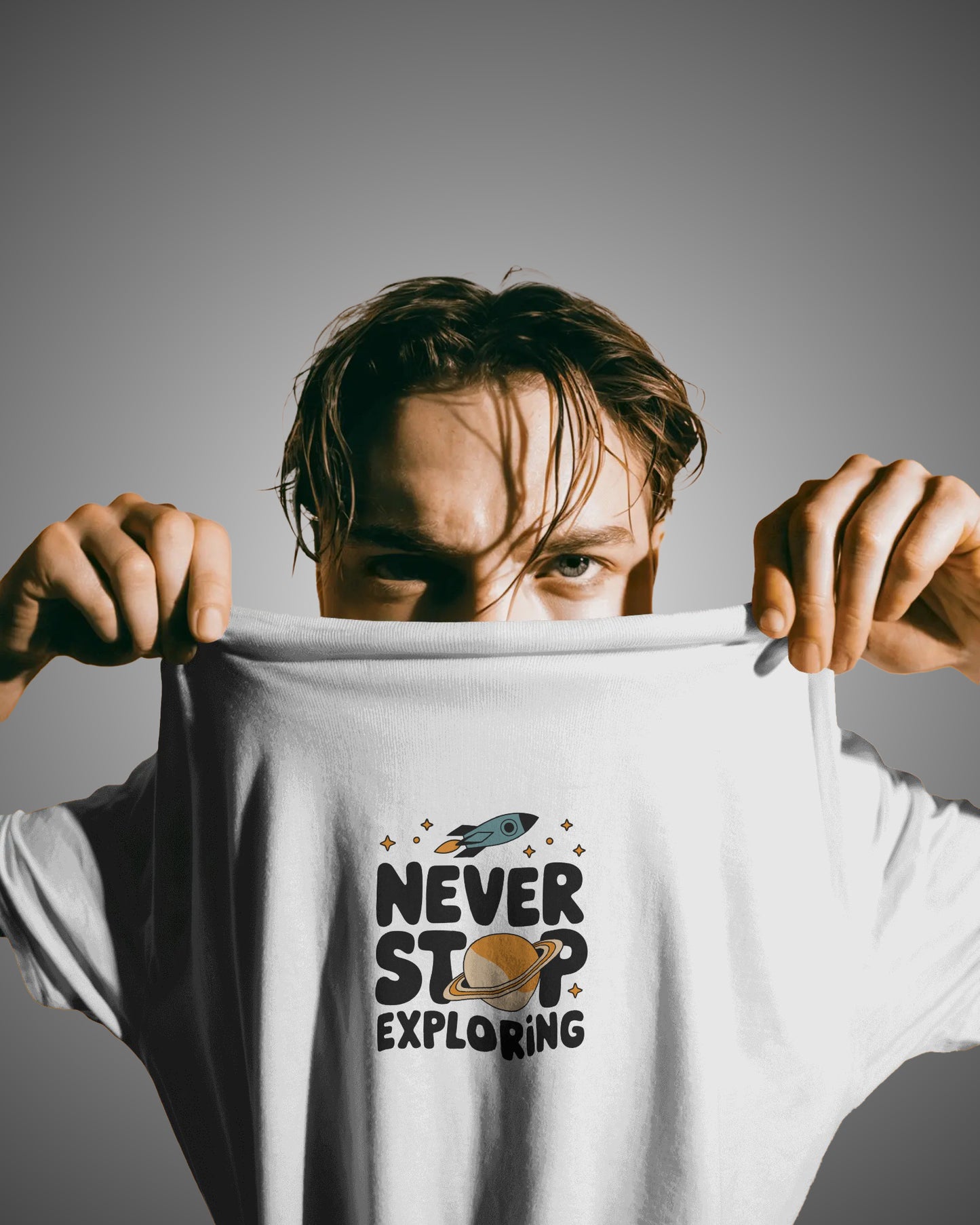 Never Stop Exploring Men's Full Sleeve T-Shirt